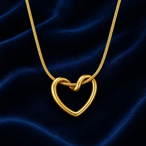 Gold Plated Love Heart Pendant Necklace